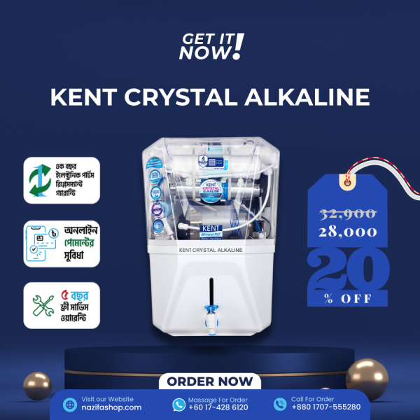 KENT CRYSTAL ALKALINE 11L RO + UV + UF + TDS Control